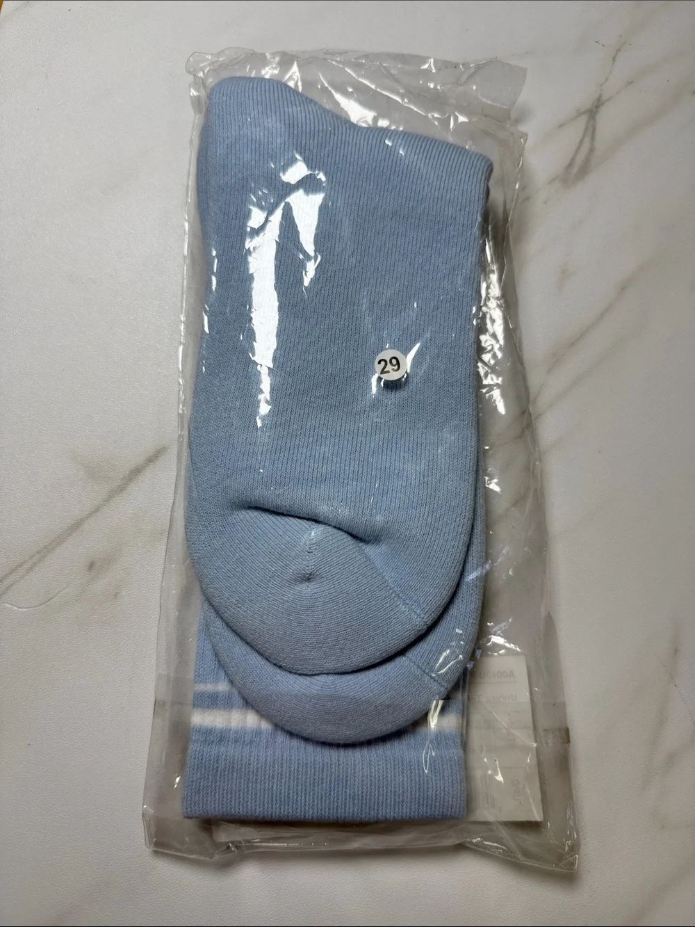 ALO Yoga Unisex Throwback Sock Powder Blue White Size L NWT Rare Discontinued